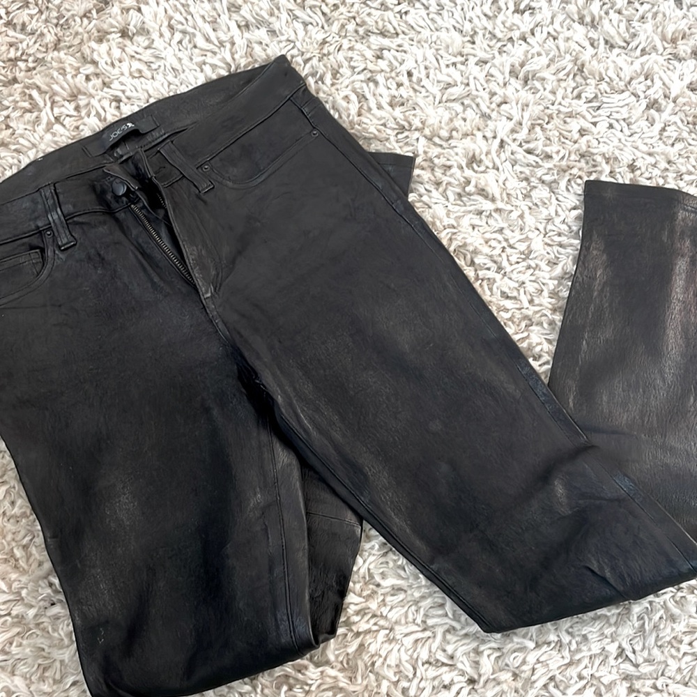 Joes black leather jean
